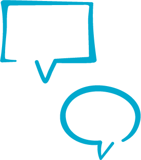 Un icon représentant deux bulles de discussion