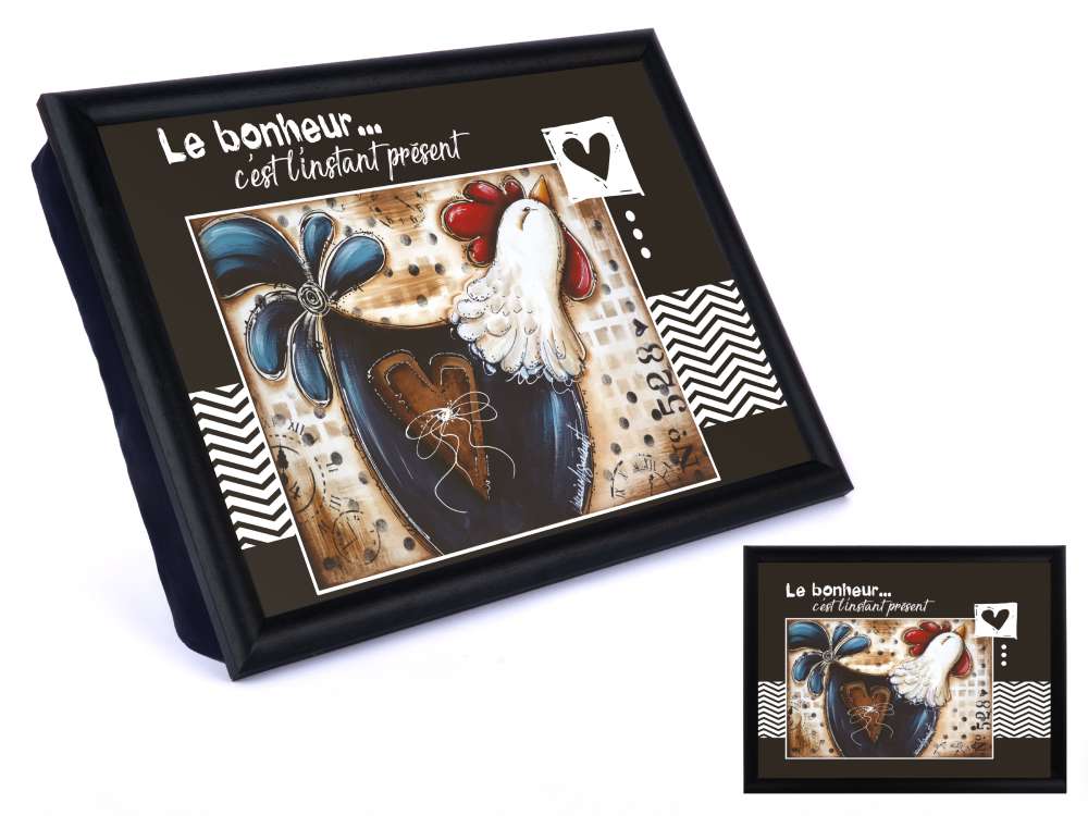 Plateau coussin avec une illustration de coq
